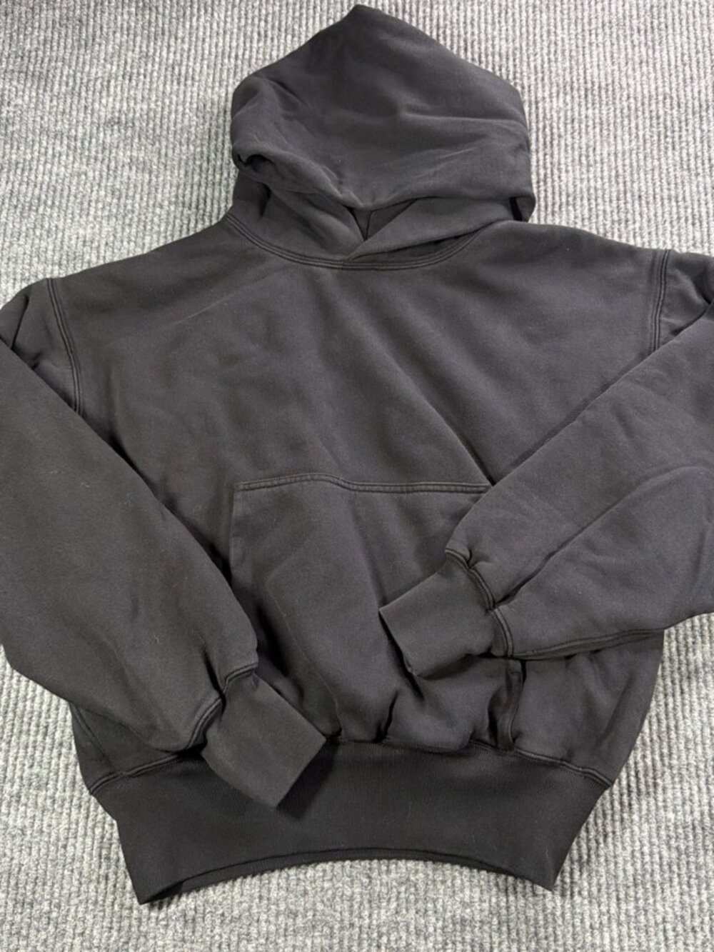 Yeezy Gap Hooded Cropped Double Lined Oversized Sweatshirt Black XS